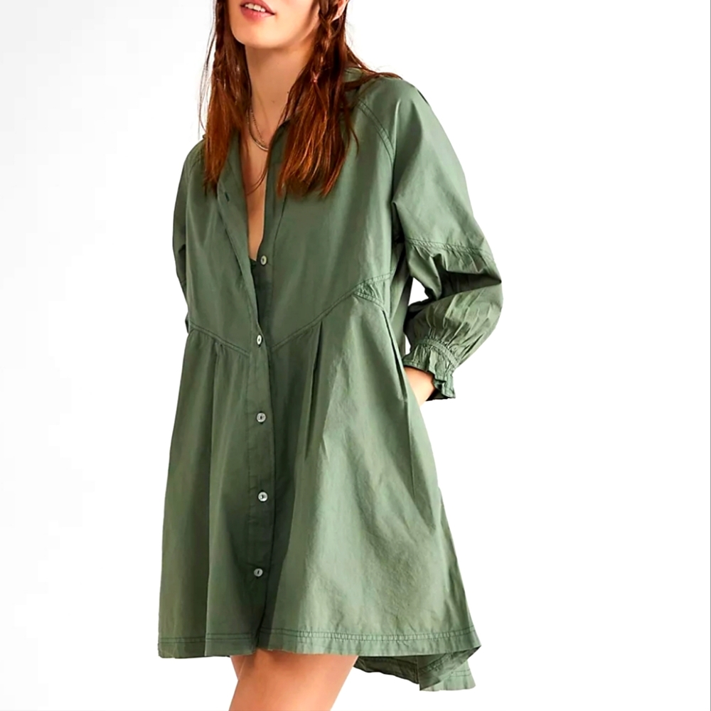 Free People Green Tunic Top